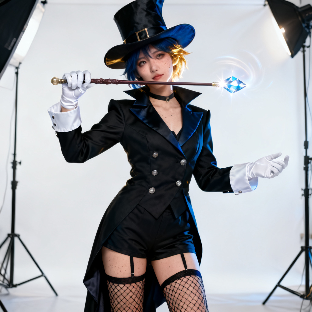 AI Zatanna cosplay portrait in studio lighting
