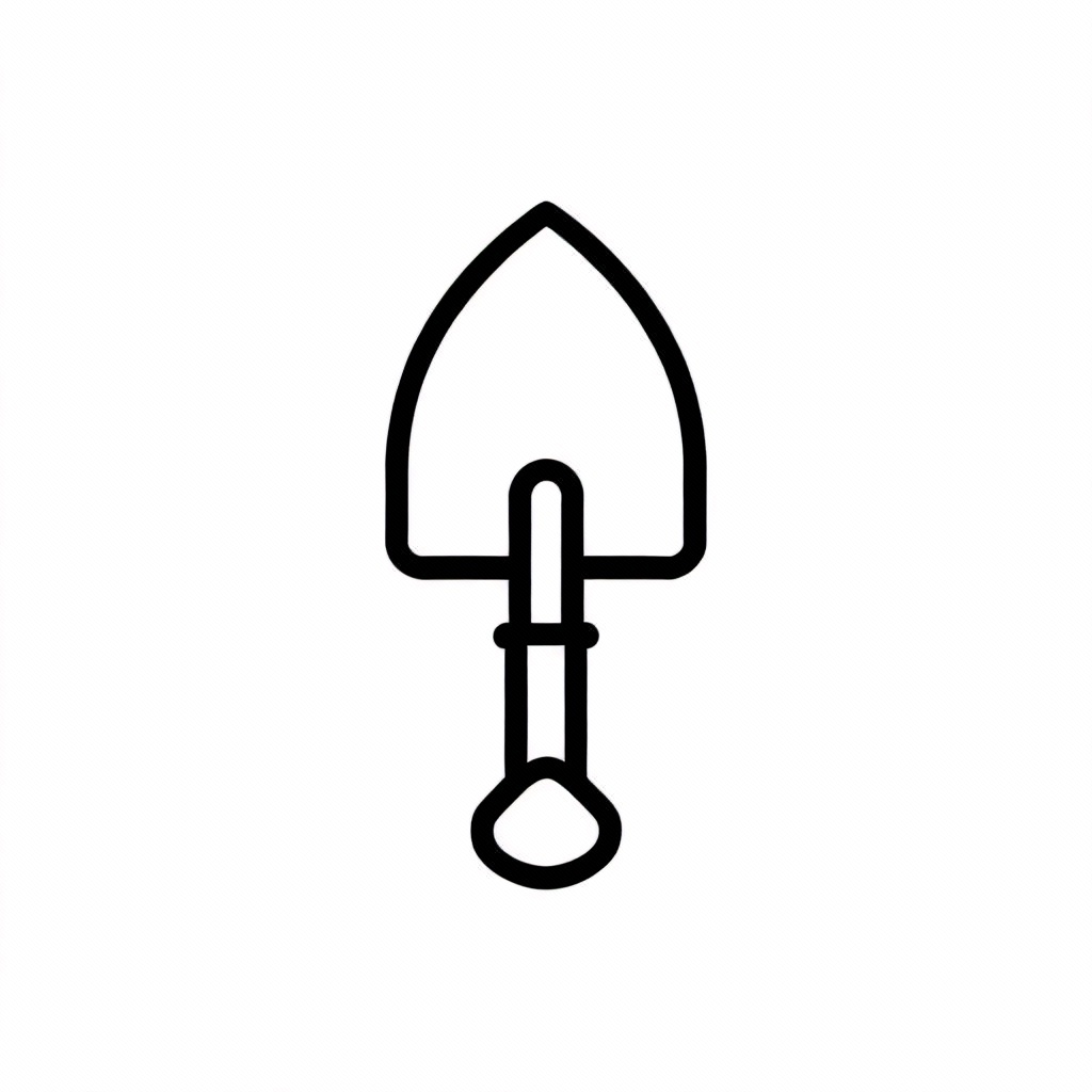 AI minimal monoline spade icon outline