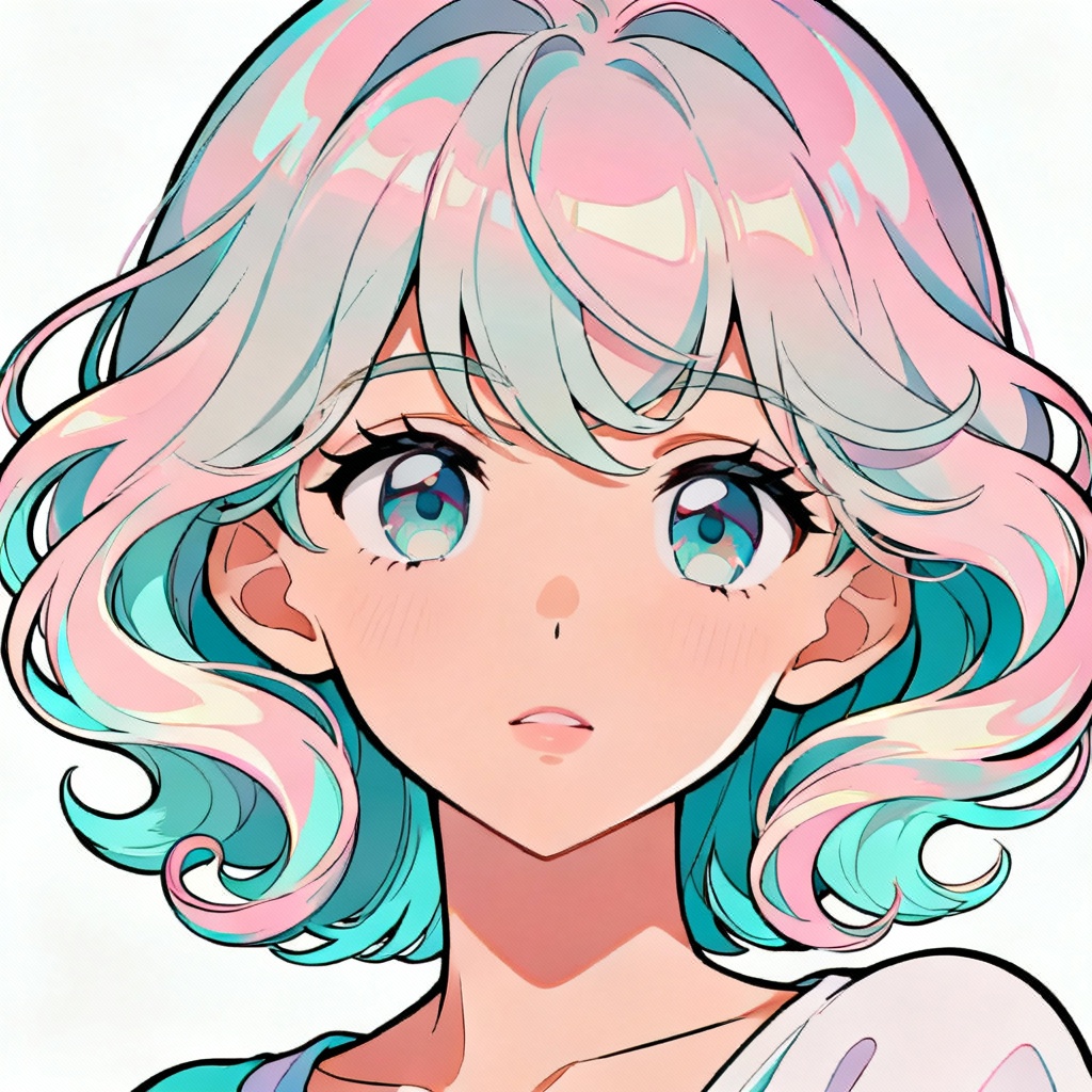 AI anime character with flowing wavy hair