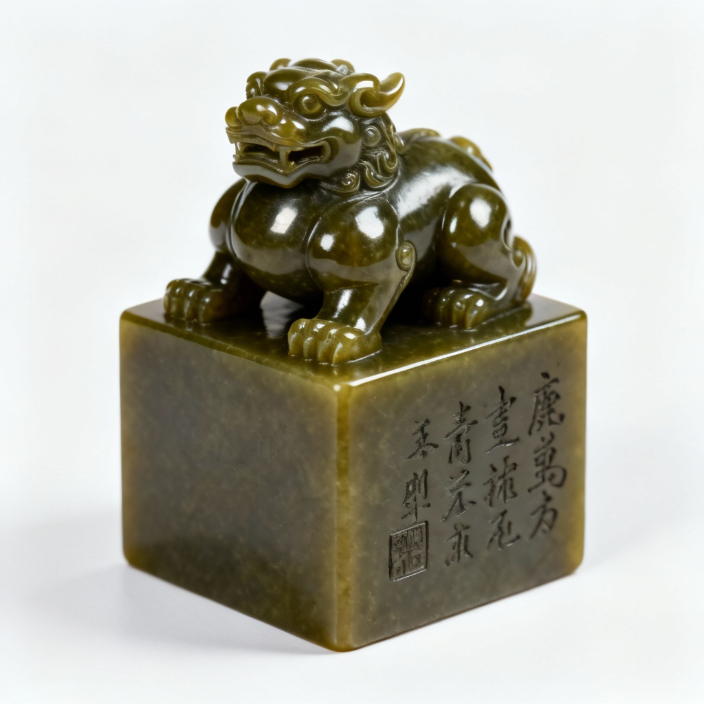 AI jade Pi Xiu seal sculpture