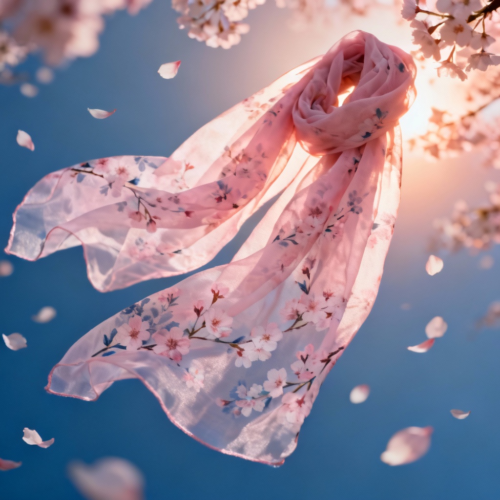 AI Sakura Blossom Scarf Design