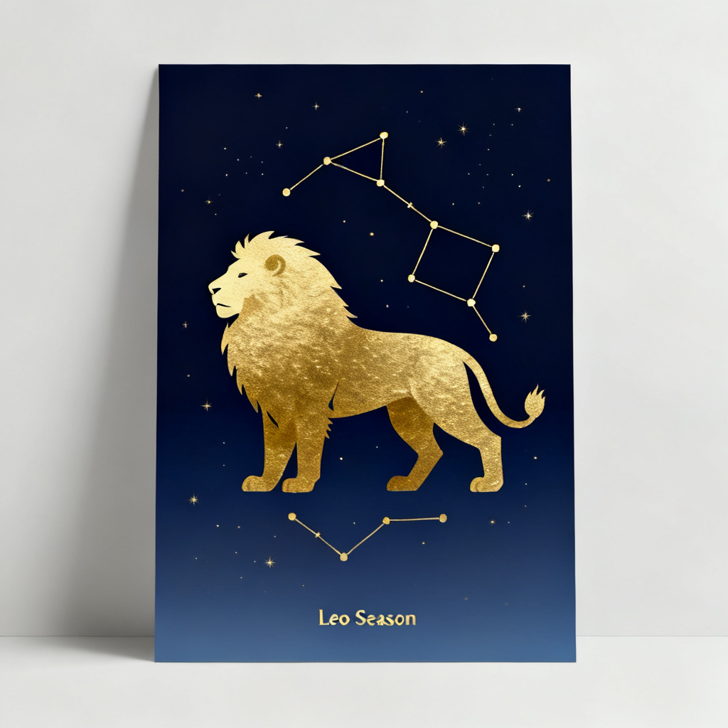 AI Leo Season August Zodiac Art