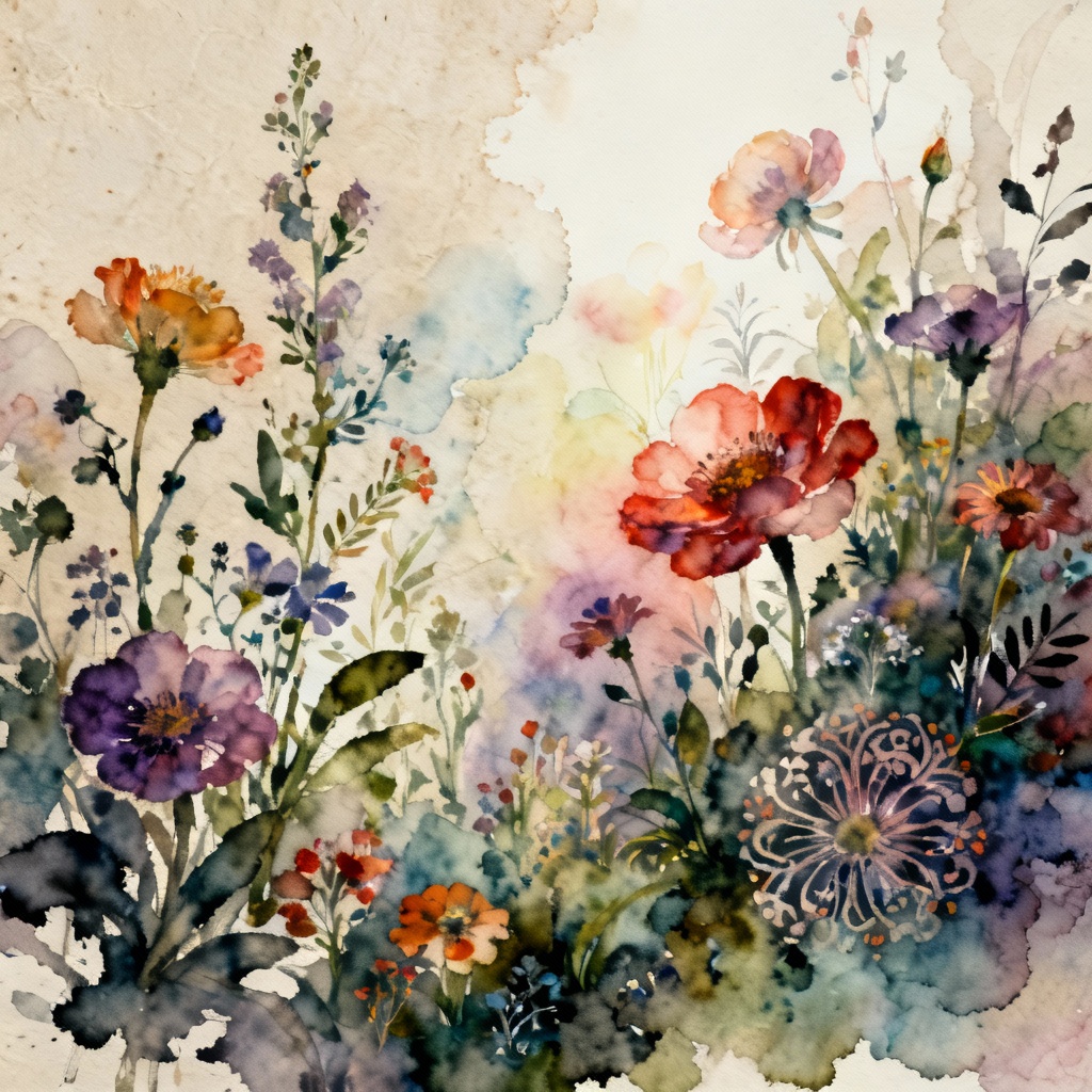 AI Beautifulwork Surreal Watercolor Garden