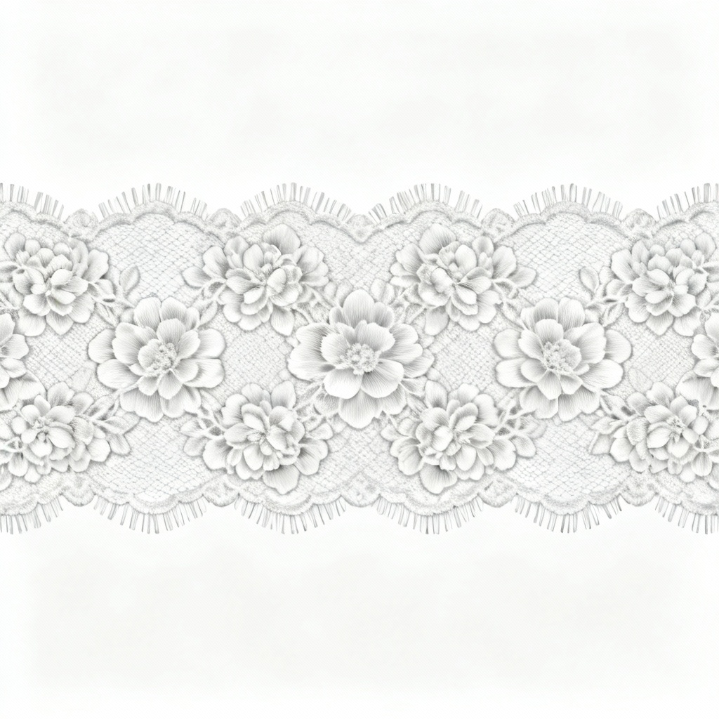 Chantilly bridal lace border with scalloped edge