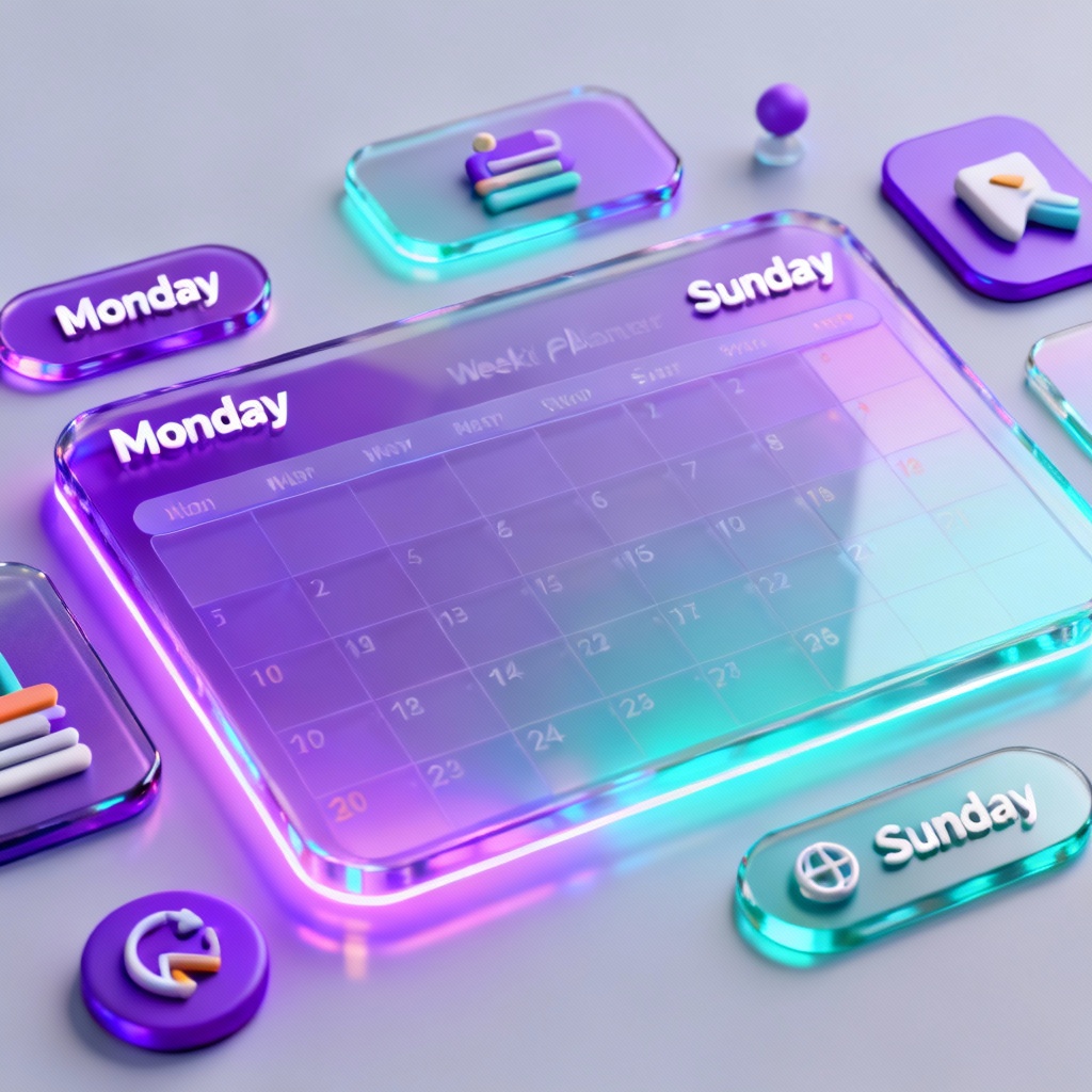 AI Neon Gradient Weekly Planner