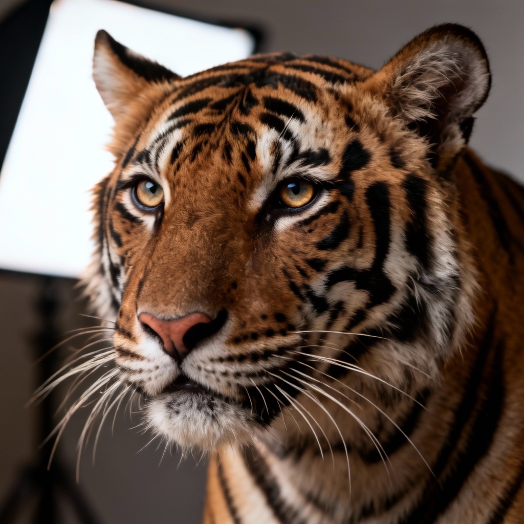 AI realistic Bengal pet tiger portrait
