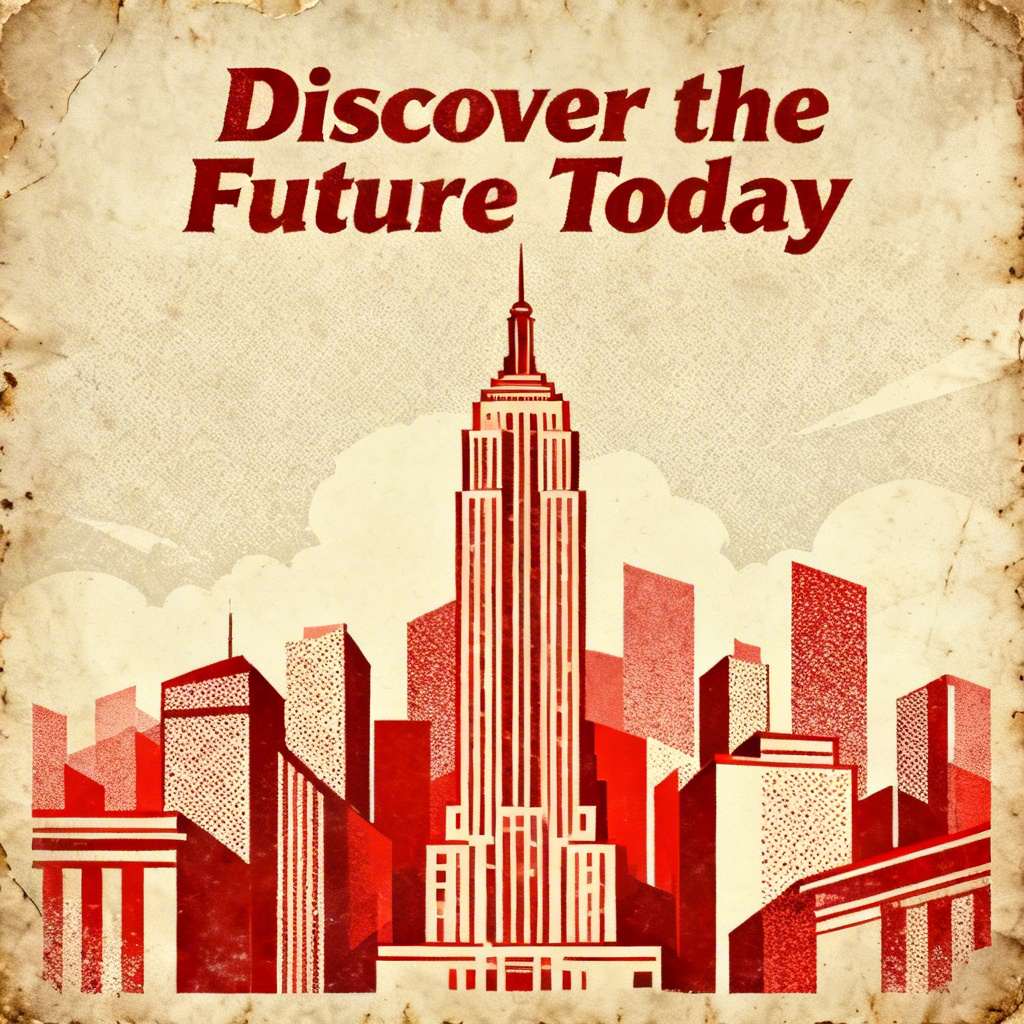 AI propaganda style vintage travel poster