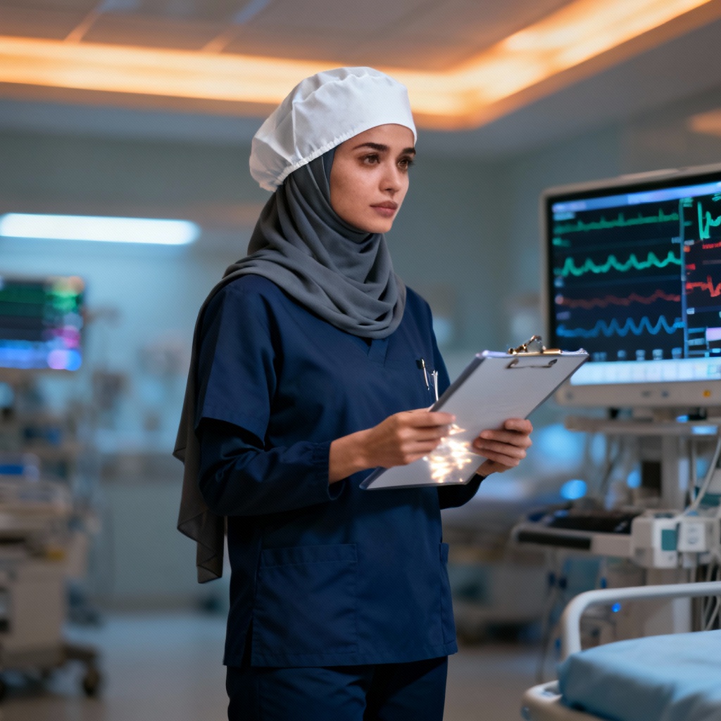 AI ER surgeon in hijab