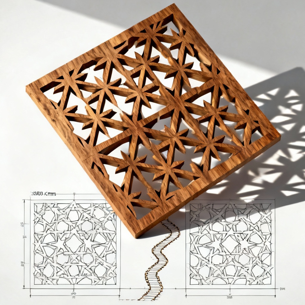 AI mashrabiya screen lattice pattern