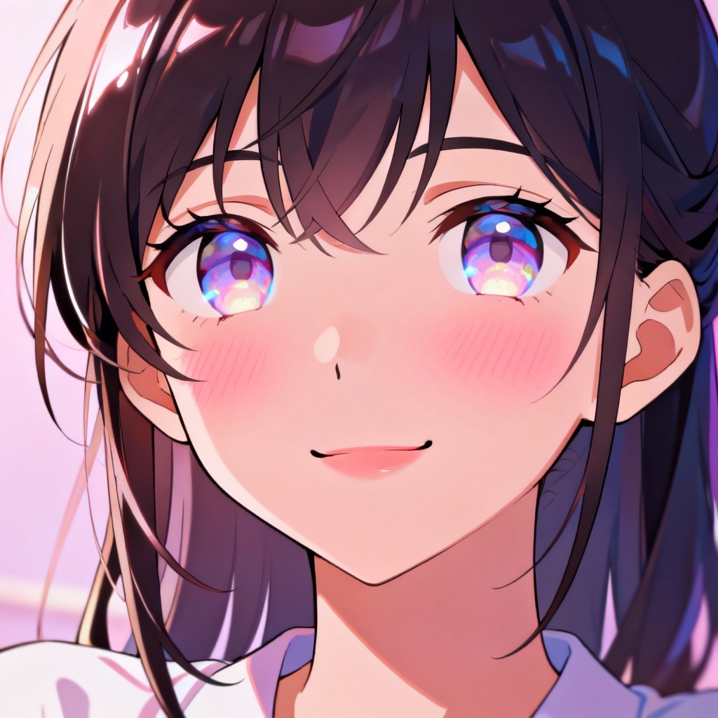 AI anime girl portrait in cel-shaded style