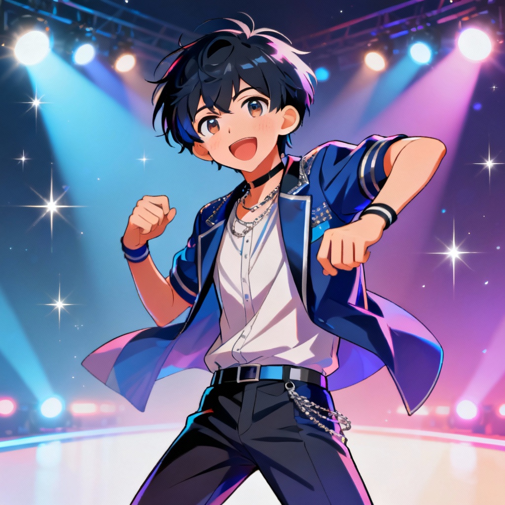 AI anime dancing boy idol