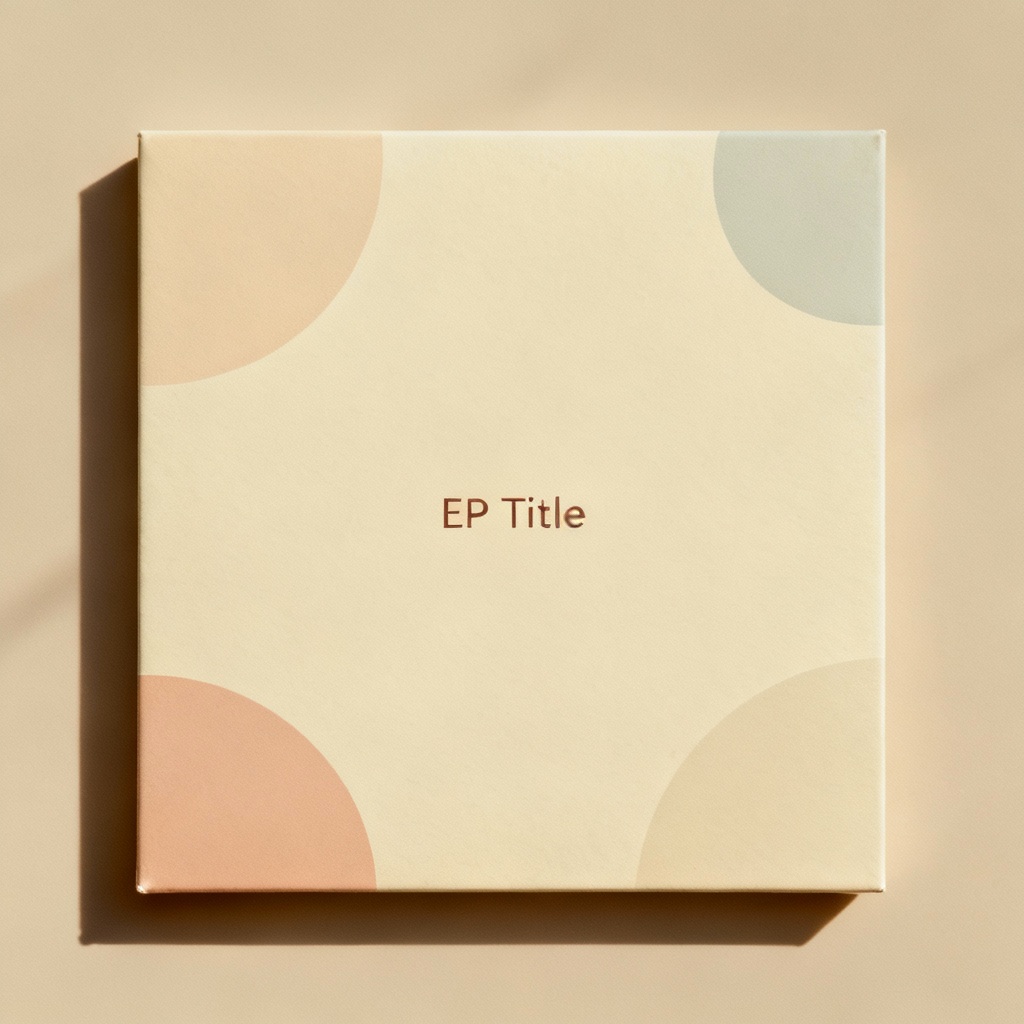 Minimalist indie EP cover with soft pastel shapes and clean typography