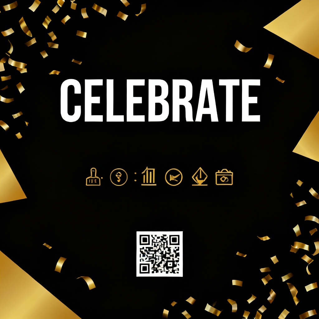 AI Black And Gold Graduation Party Invitation