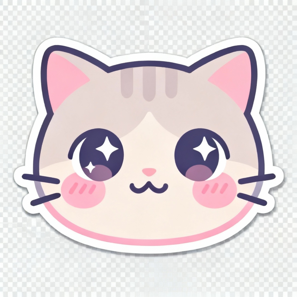 AI Kawaii Blushing Cat Emoji