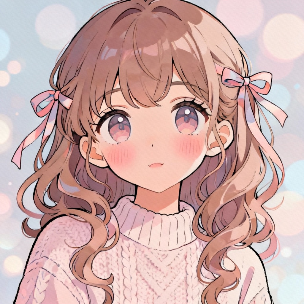 AI pastel anime girl avatar with cute expression