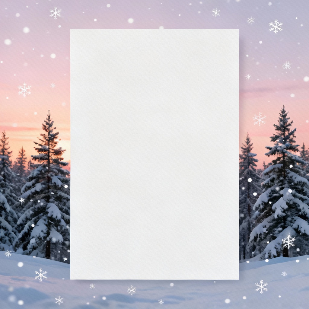 AI minimal winter wonderland Christmas poster