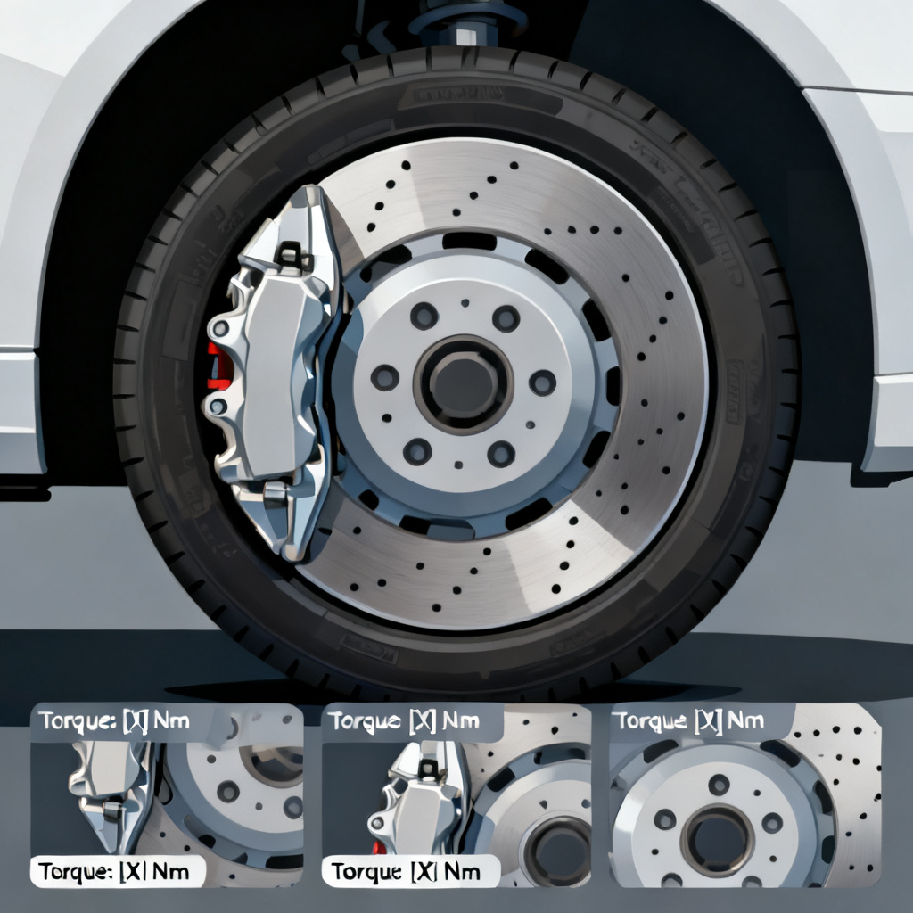 AI brake system assembly steps with caliper and rotor