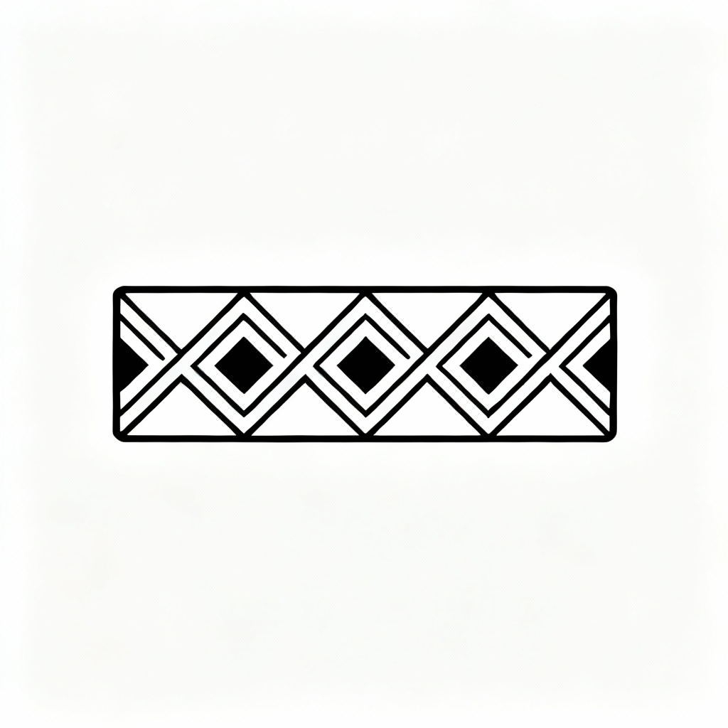 AI geometric wrist band tattoo with triangles