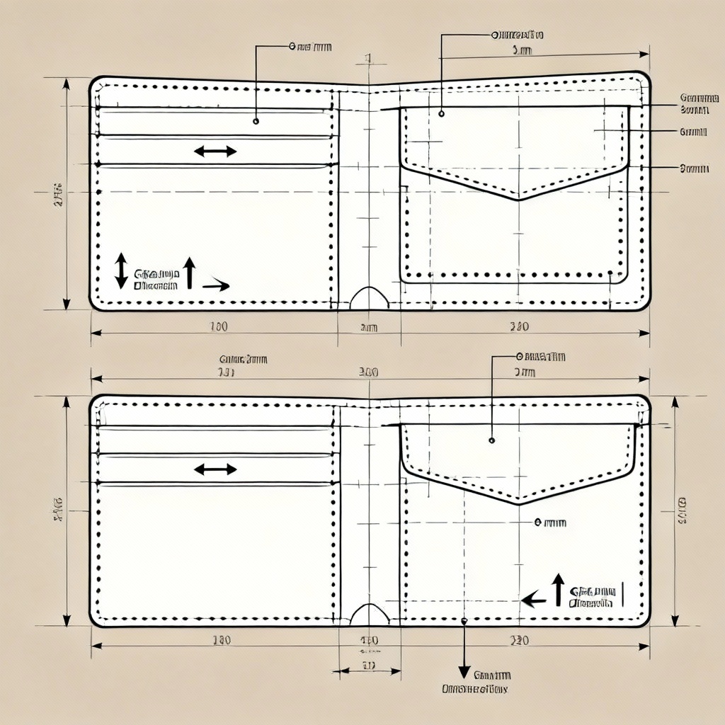 AI leather wallet pattern and stitch guide