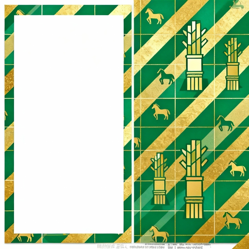 AI nengajo with modern kadomatsu geometric pattern
