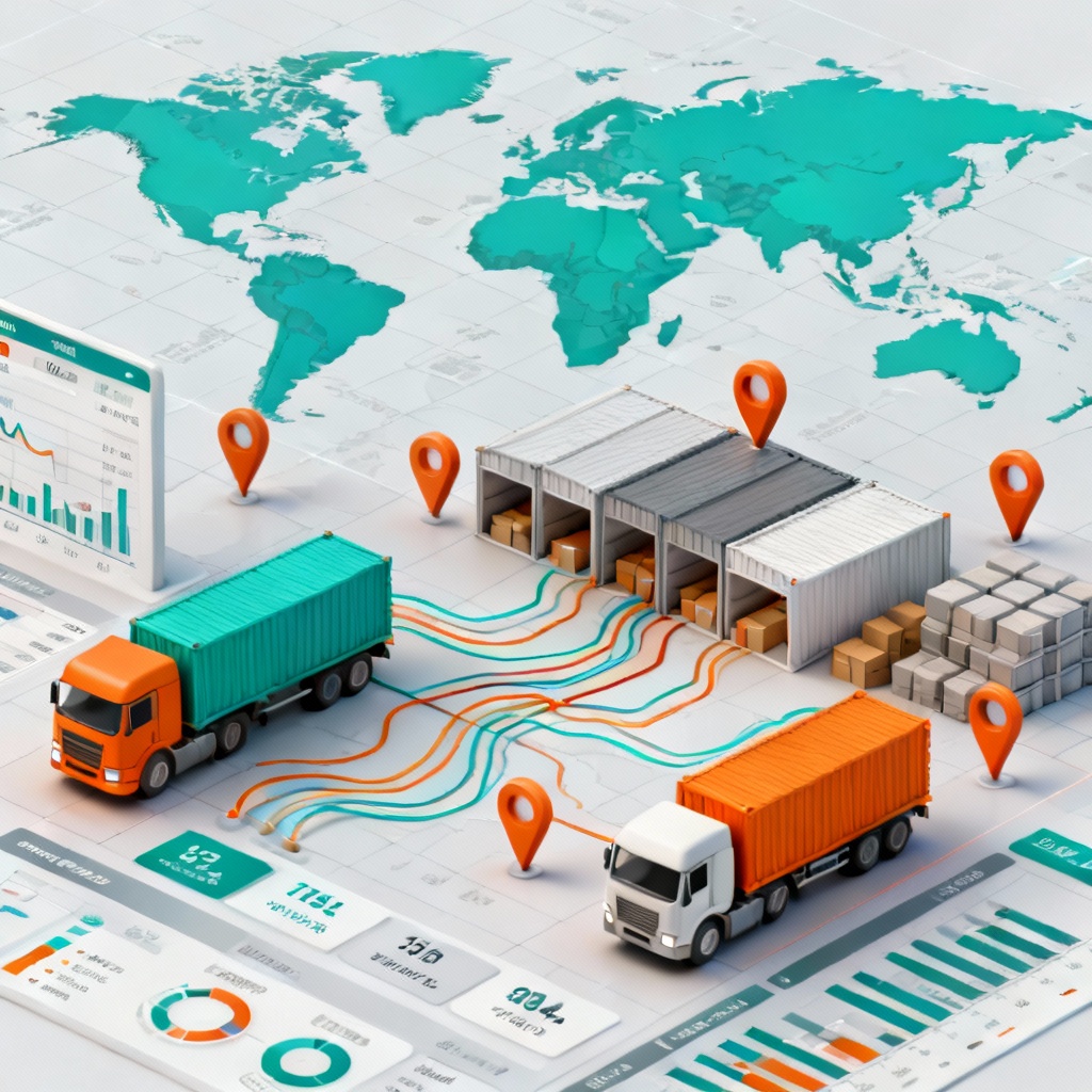 AI Logistics Planning Dashboard with Routes and KPIs