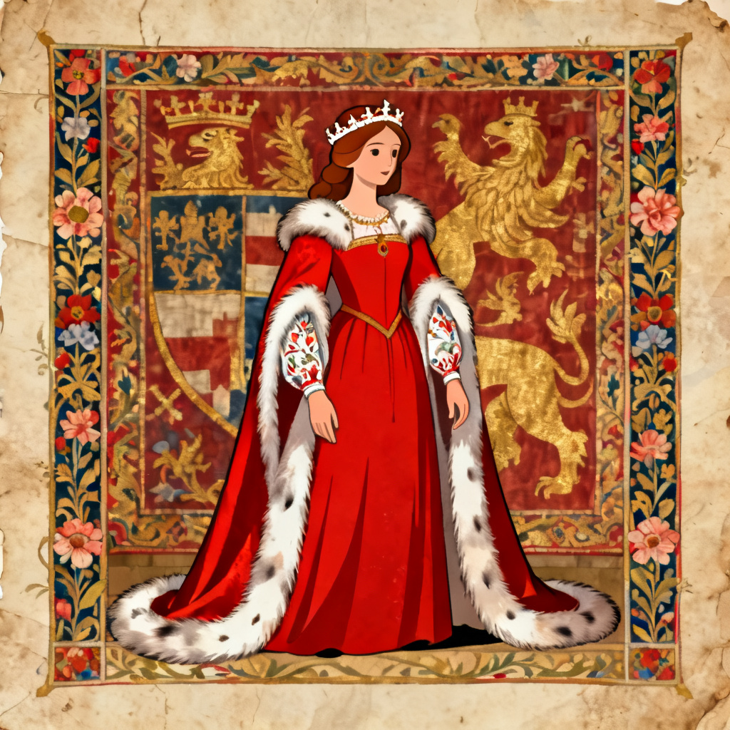 AI medieval noblewoman outfit with surcoat and circlet