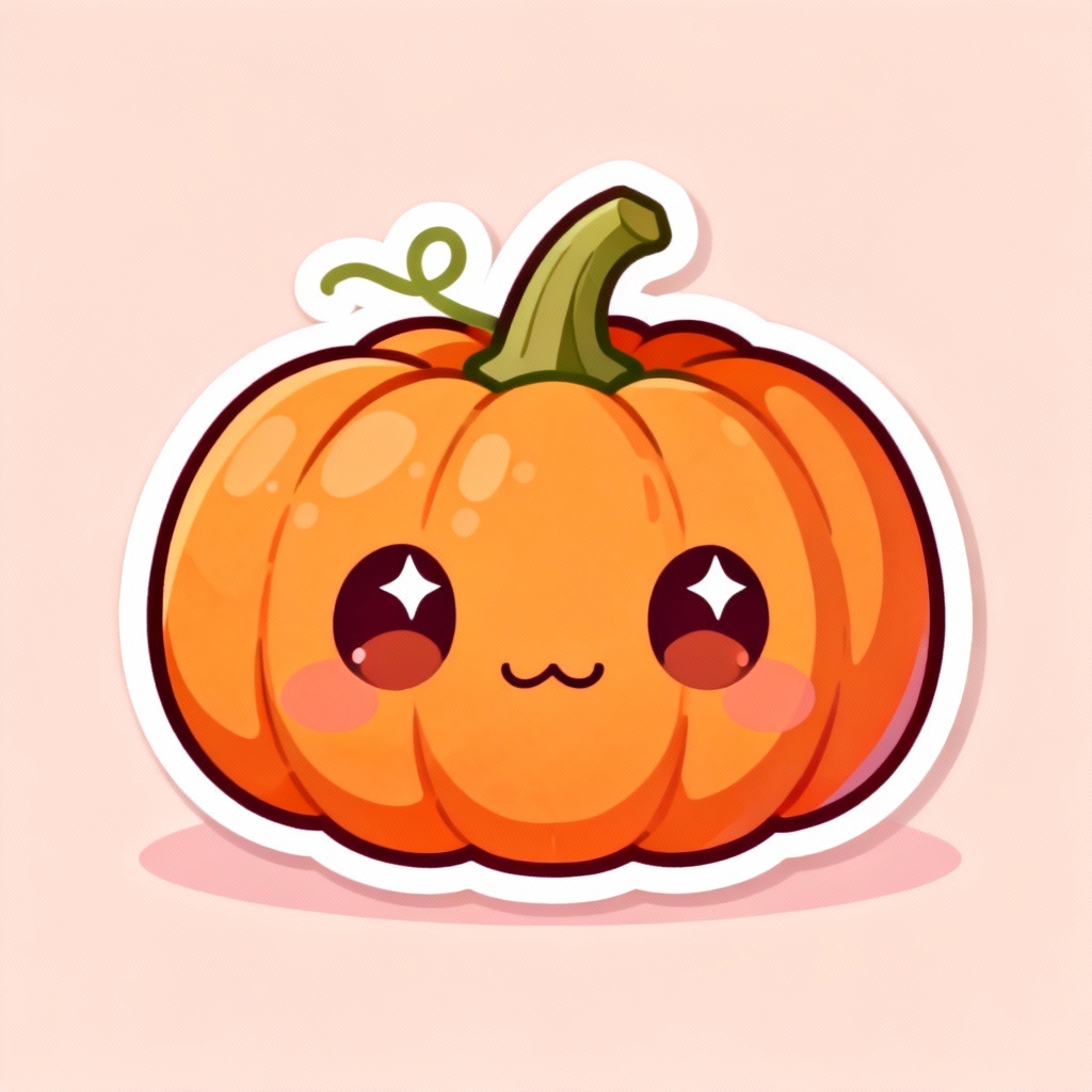 AI cute chibi pumpkin character