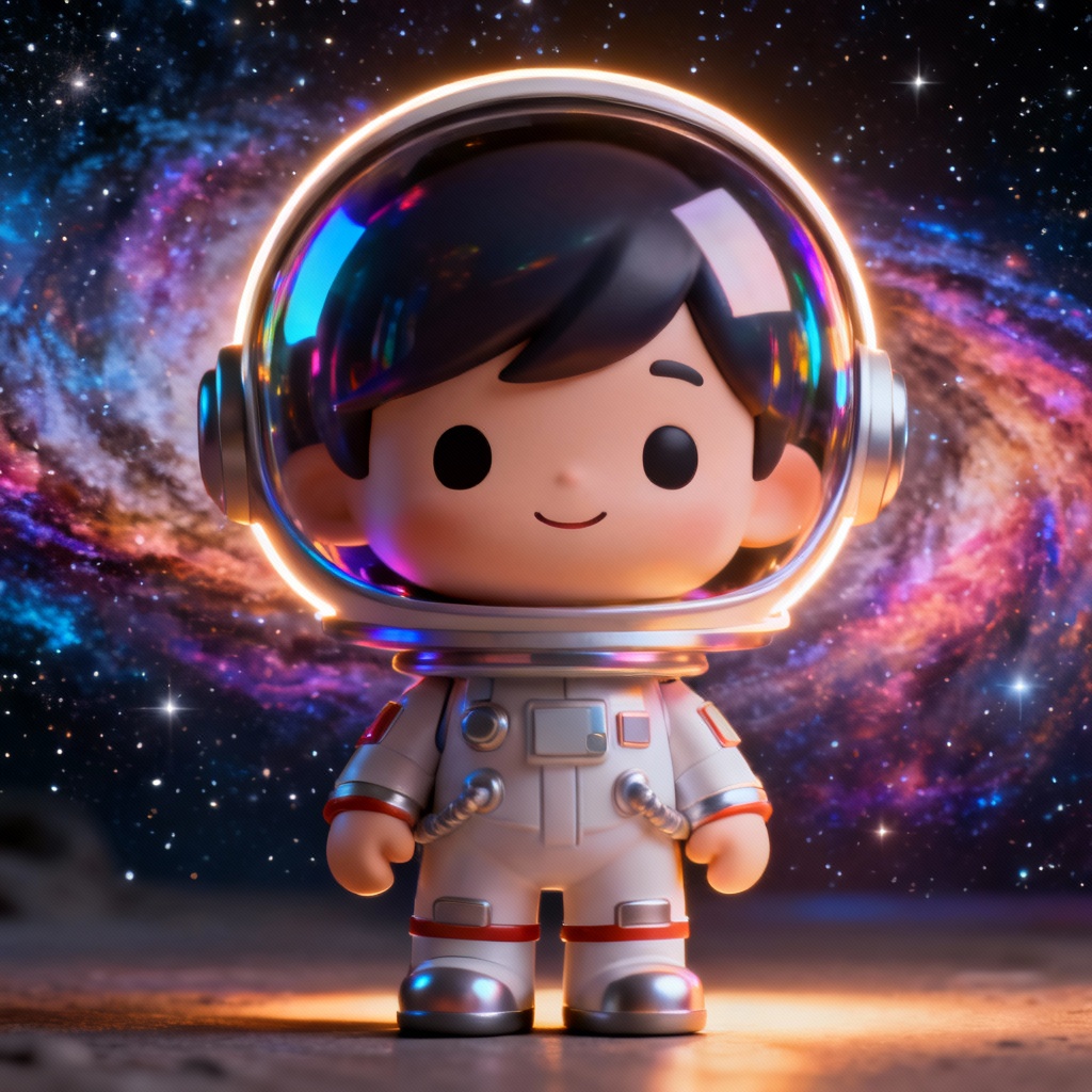 AI big head 3D cartoon astronaut