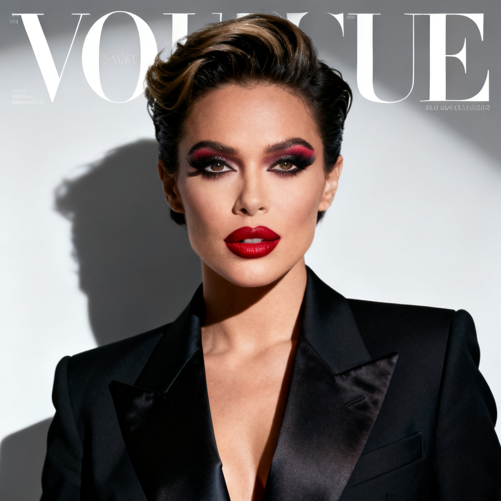 AI celebrity magazine cover portrait
