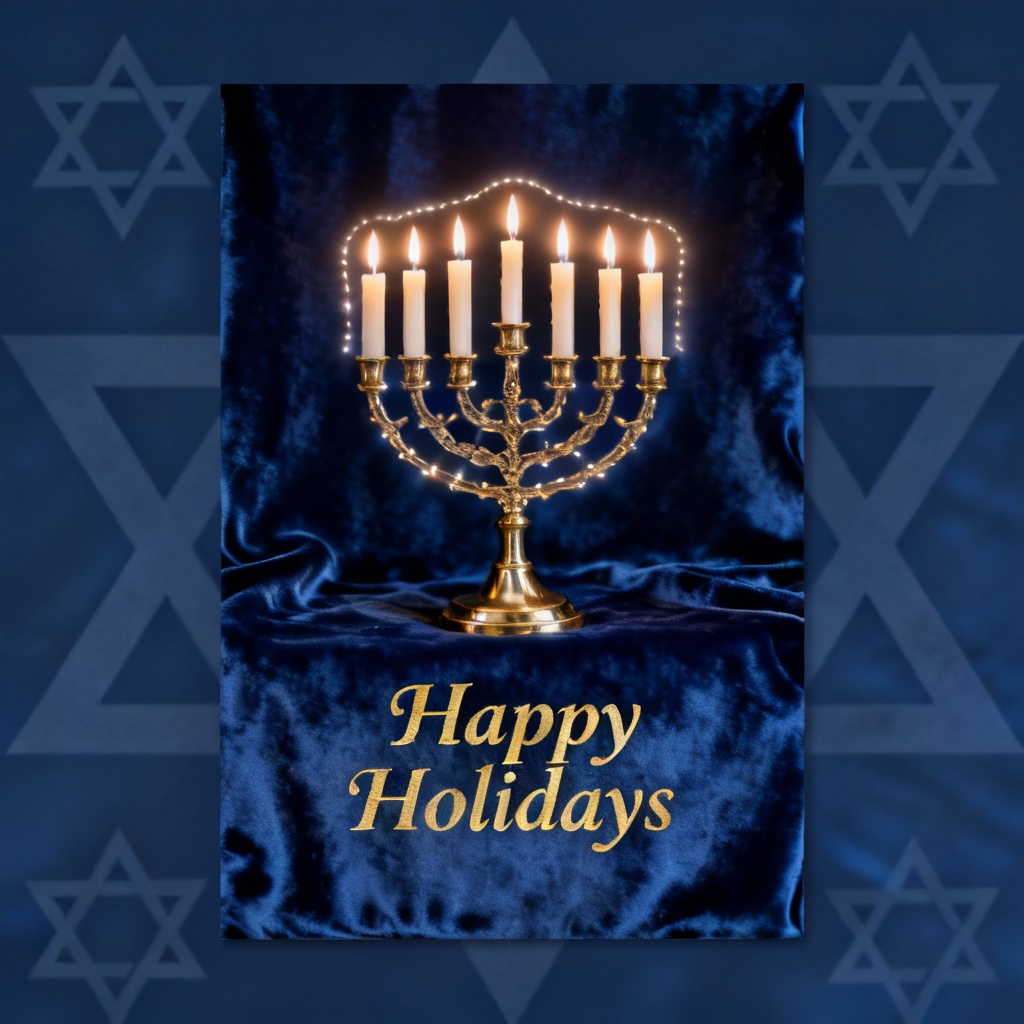 Hanukkah themed happy holidays image