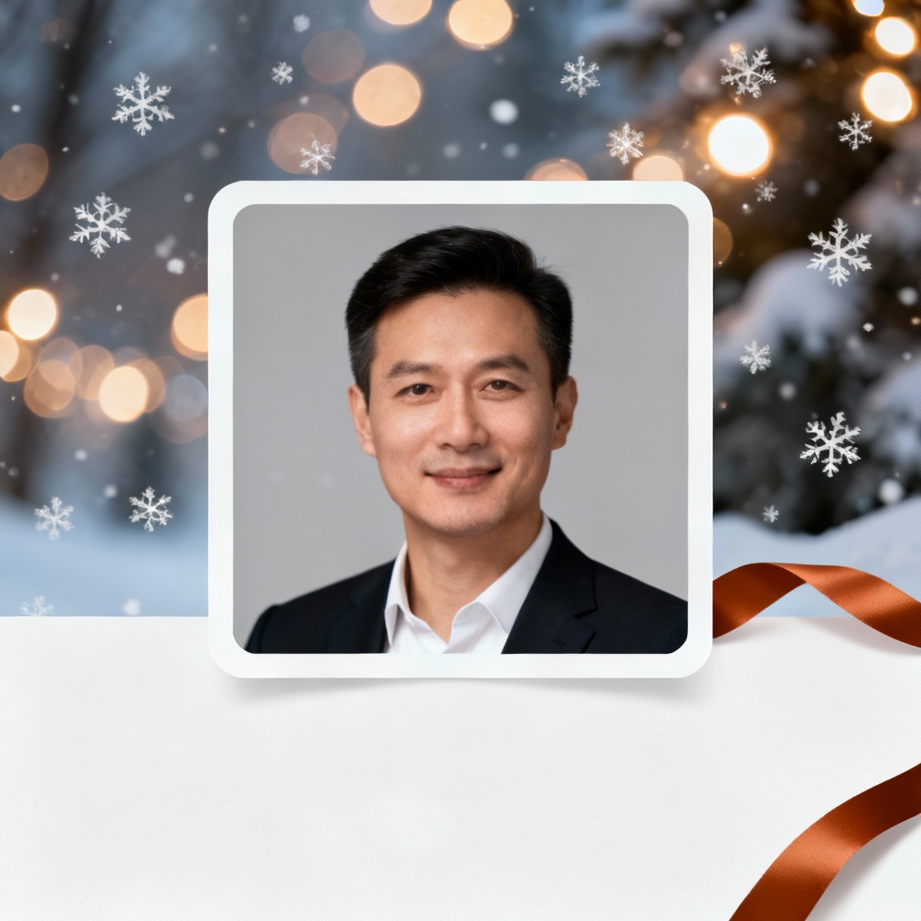 AI LinkedIn holiday profile with festive banner and profile photo
