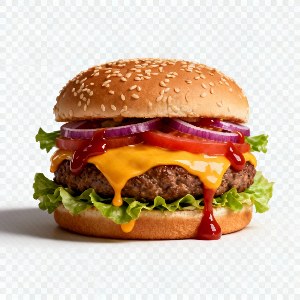 Realistic transparent burger PNG