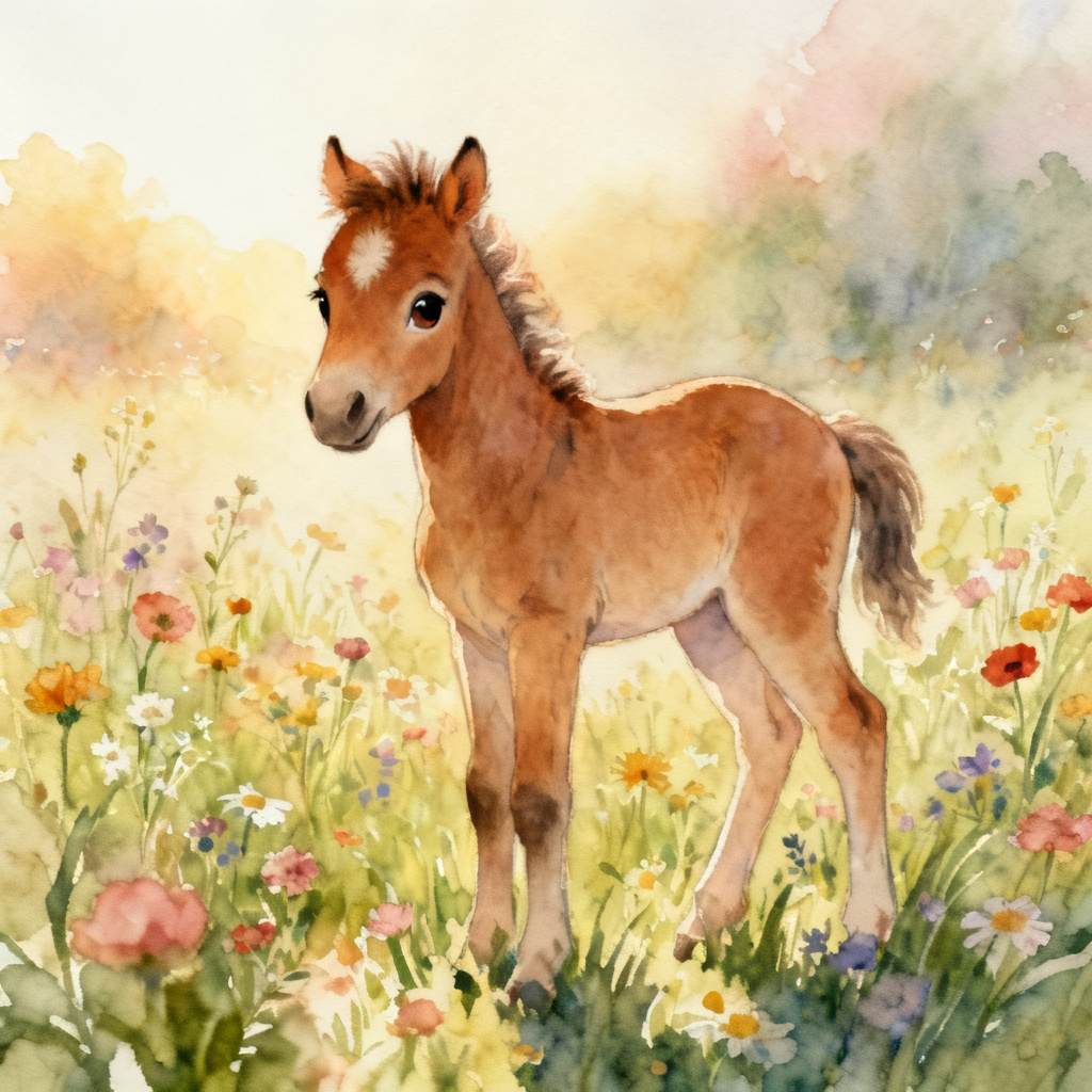 AI Foal In Flower Meadow