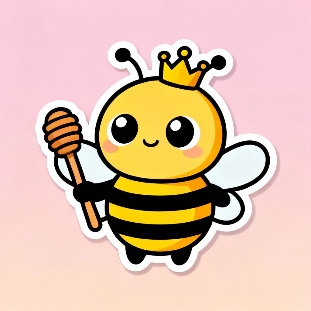 AI Kawaii Bee Mascot Sticker
