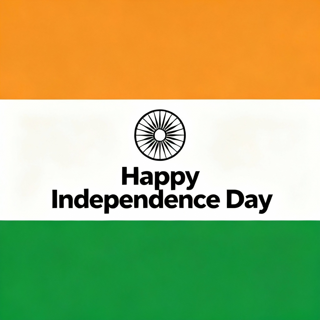 AI minimal social post with tricolor stripes and bold text