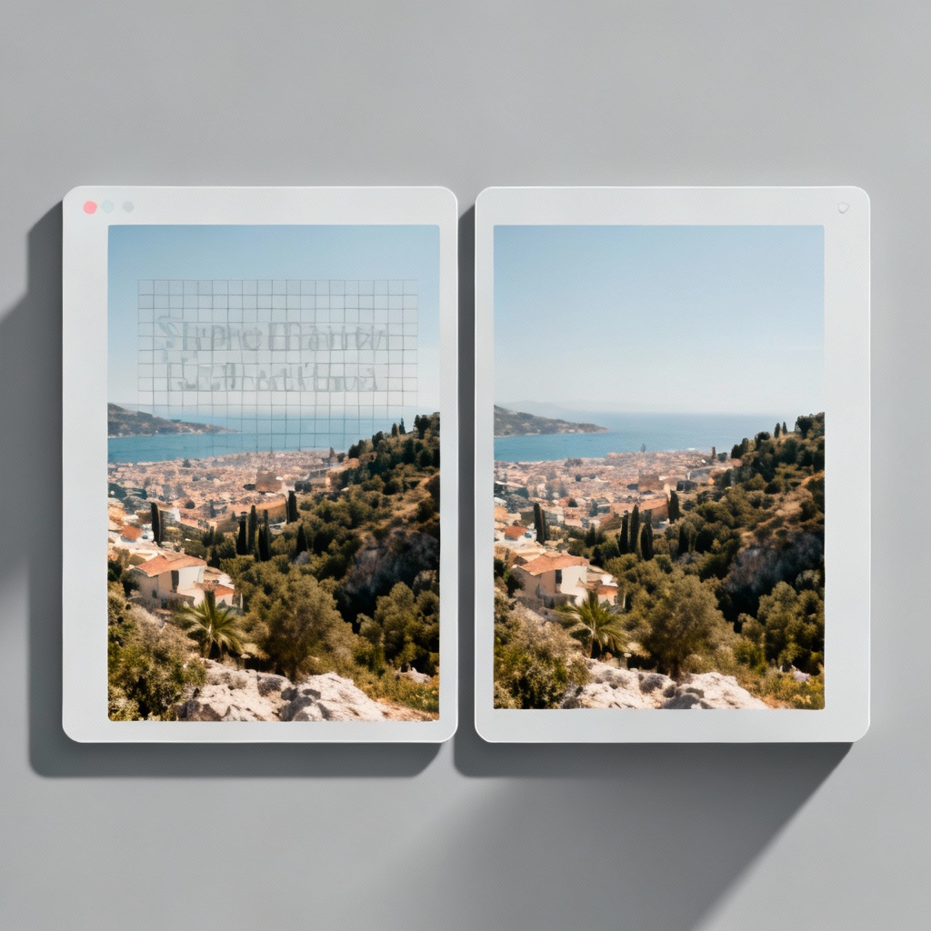 Before and after image-watermark-remover example showing clean result
