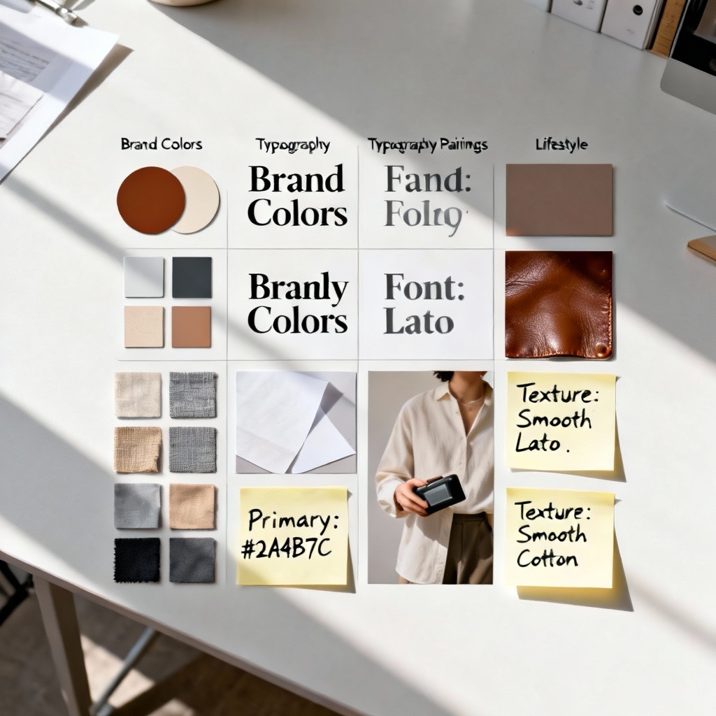 AI personal brand moodboard with colors and typography