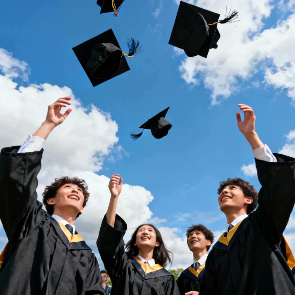 AI cap toss graduation celebration