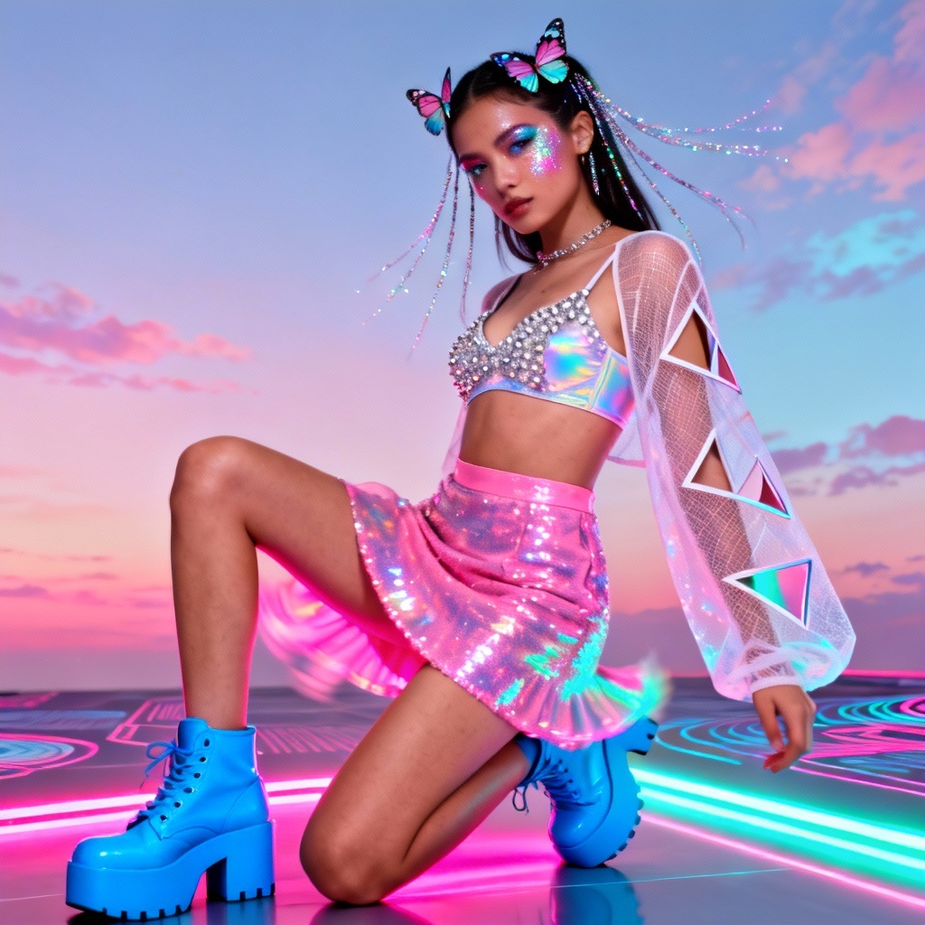 AI Y2K Glitter Rave Set
