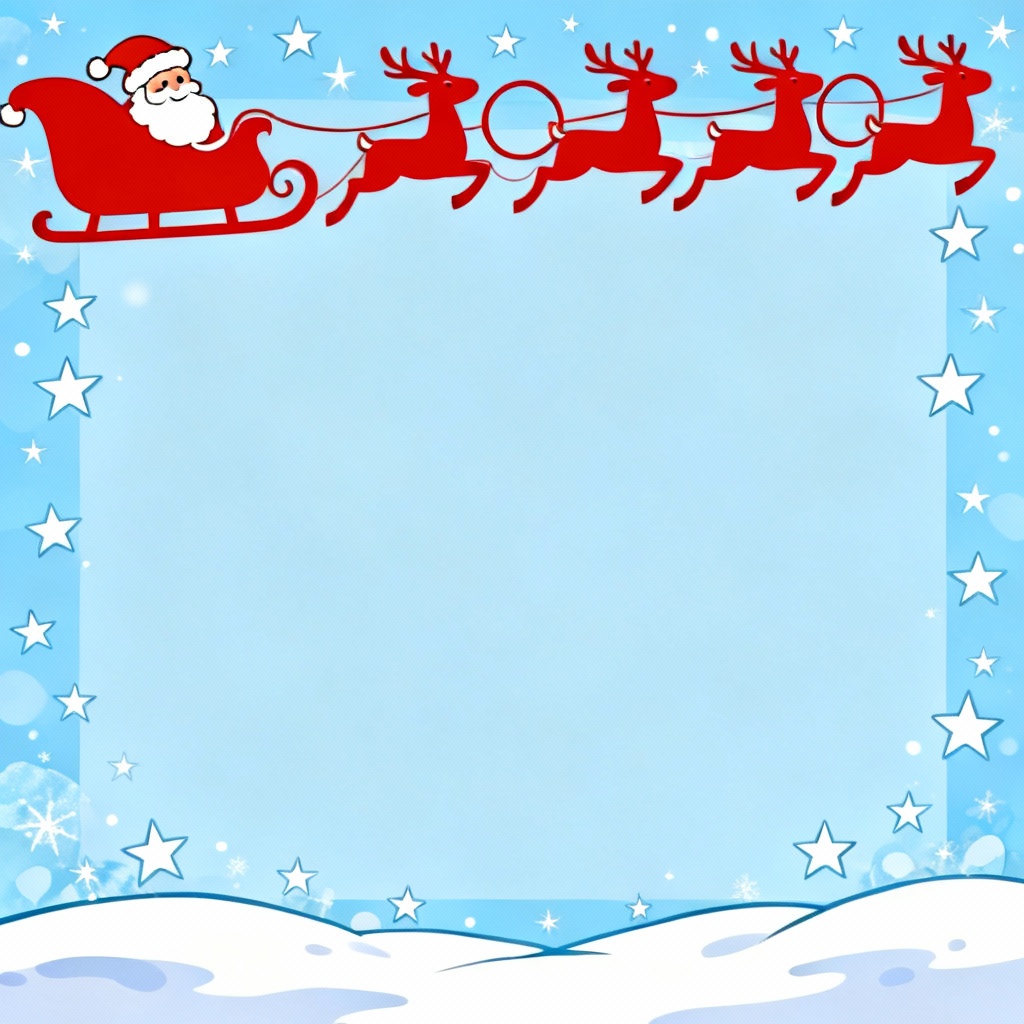 Santa sleigh themed Christmas page border