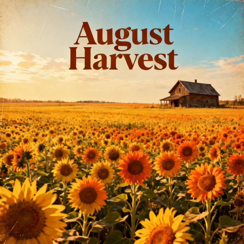 AI Sunflower Field August Poster