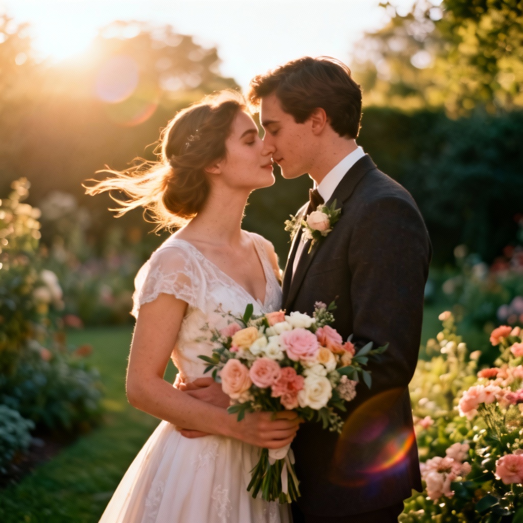 AI classic film wedding portrait