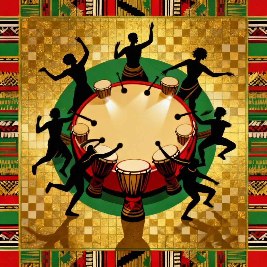 AI cultural festival poster with Kente-inspired patterns