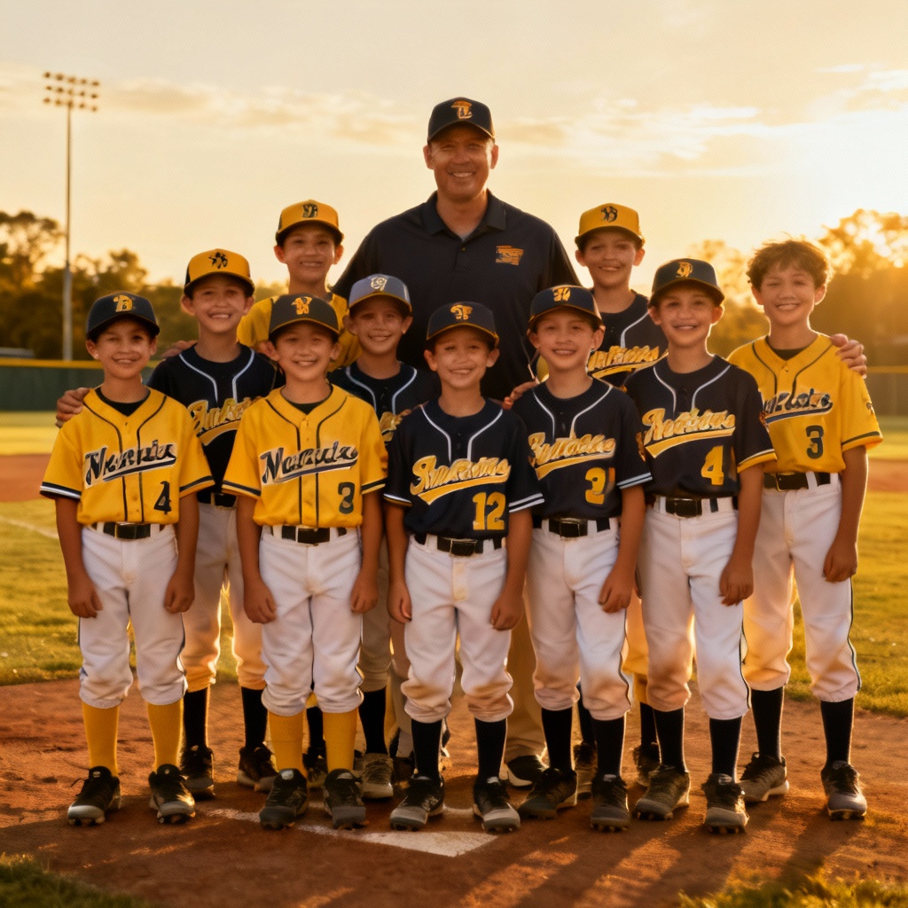 AI youth baseball team banner photo