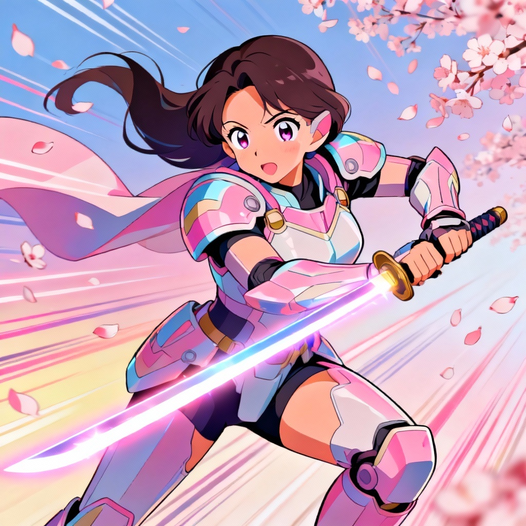 AI Anime Super Mom With Glowing Sword