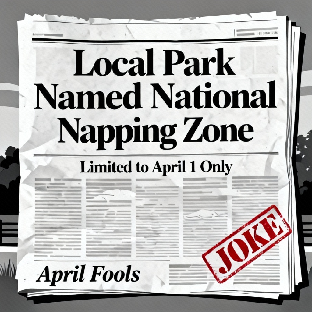 AI April Fools fake news poster design