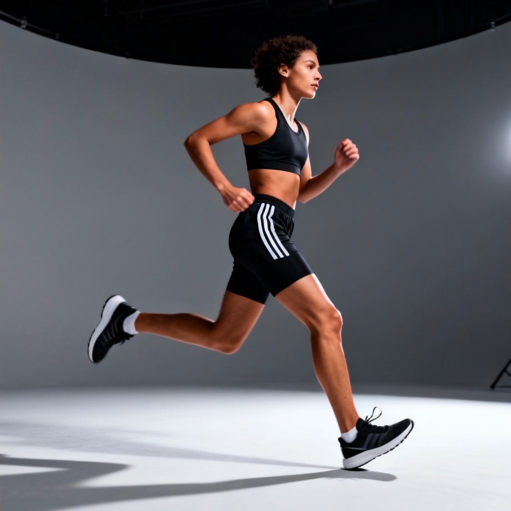 AI athleisure action fashion pose