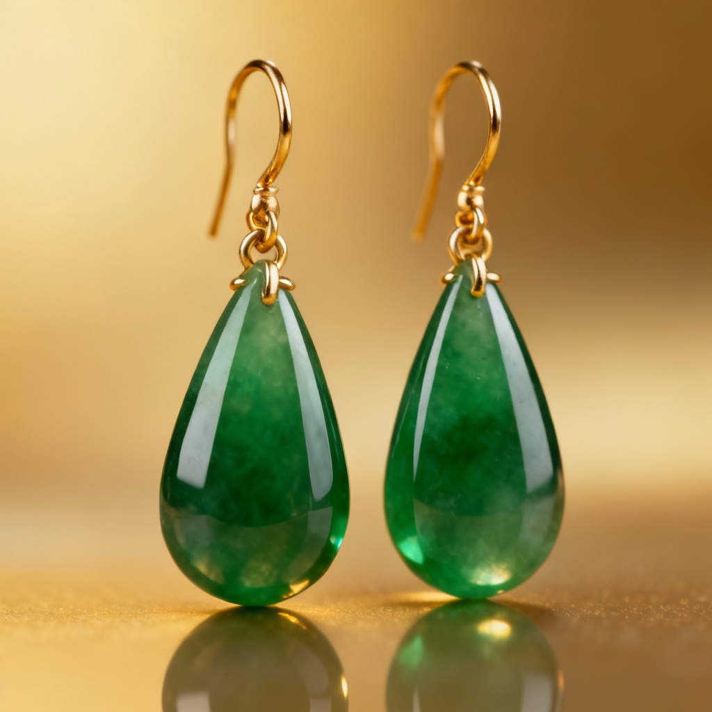 AI Imperial Jade Drop Earrings Mockup