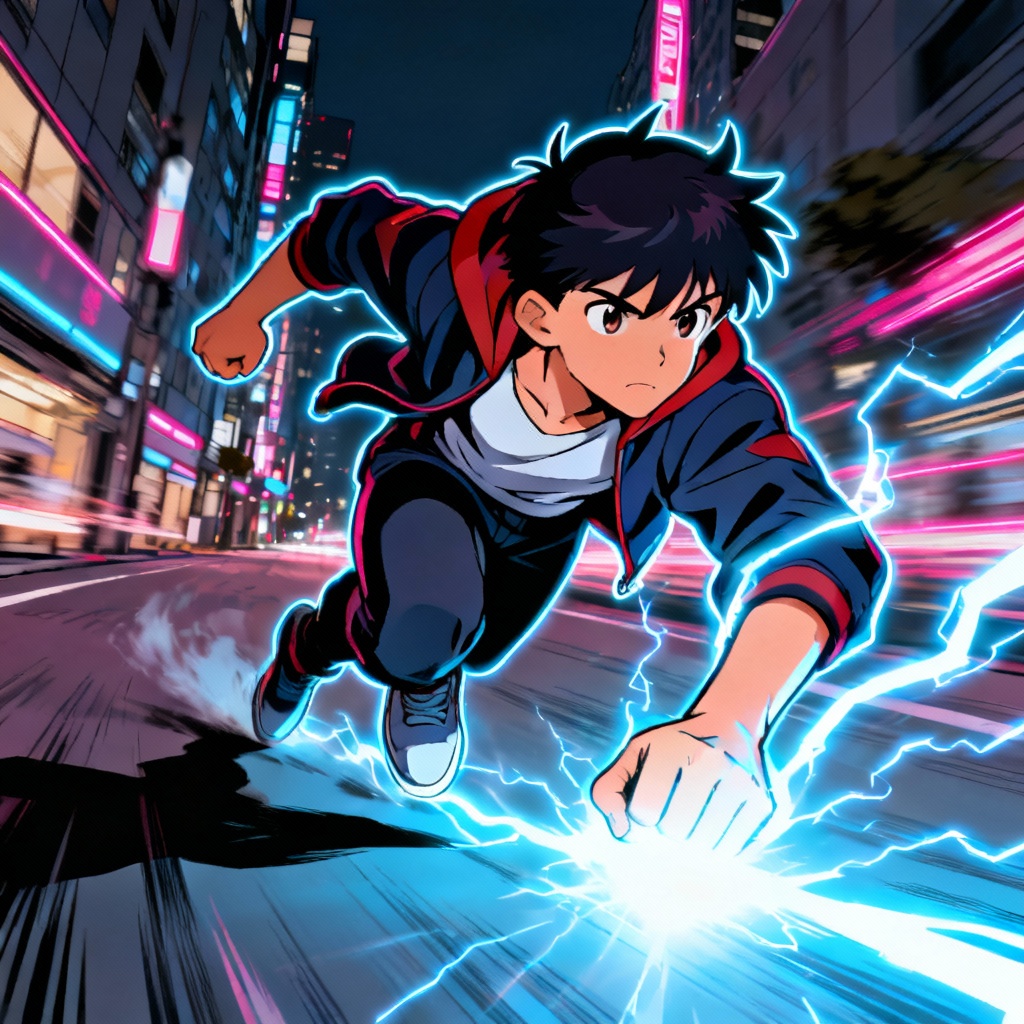 AI MHA rookie hero powering up with electric surge