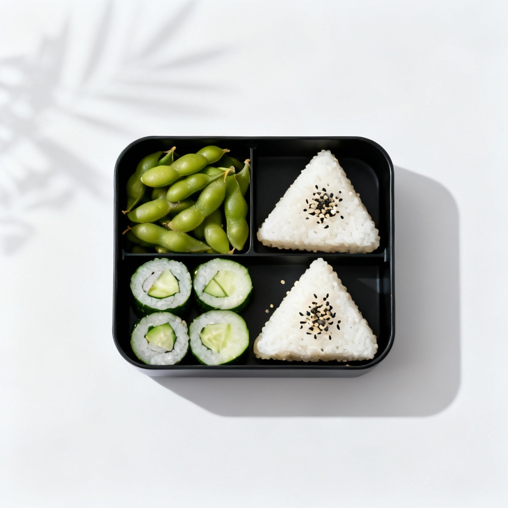 Minimalist bento snack box with clean layout